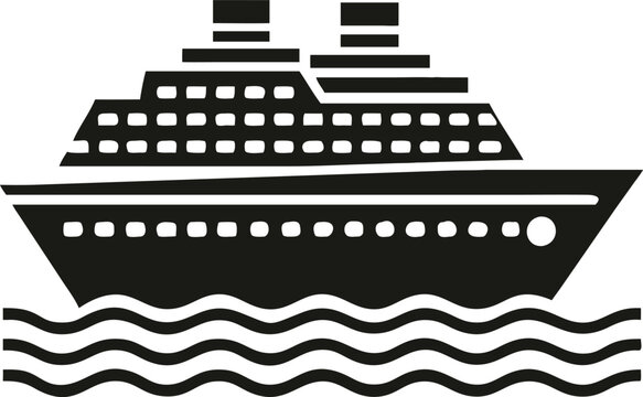 recommend clip art: Ship cruise vector silhouette