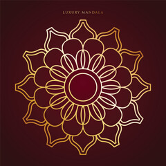 Luxury decorative mandala design in gold color