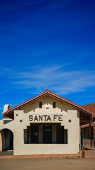 Santa Fe Depot the historic landmark architecture built in 1880 in New Mexico, USA