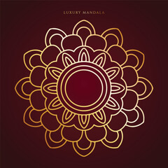 Luxury decorative mandala design in gold color