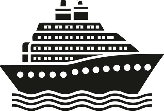 recommend clip art: Ship cruise vector silhouette