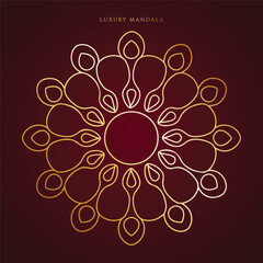 Luxury decorative mandala design in gold color