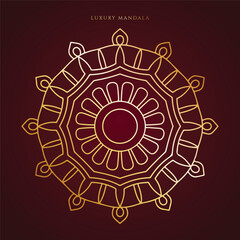 Luxury decorative mandala design in gold color