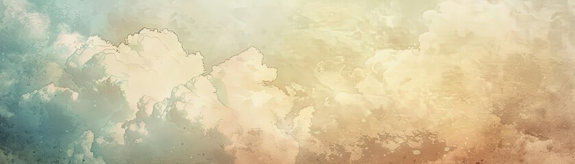 A soft and gentle sky with clouds in shades of blue, beige and orange.