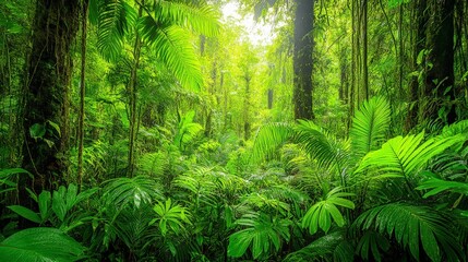 Lush Jungle Scene.