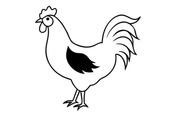 Rooster silhouette | vector silhouette illustration on white background