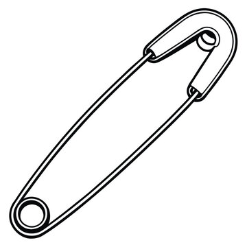 recommend clip art: Safety pin vector silhouette