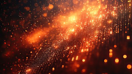 Geometric abstract technology background in orange tones, designed for digital, medical, and scientific applications.