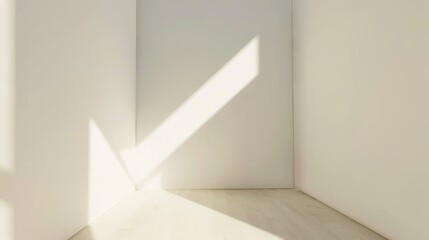 Empty Corner White Concrete Wall - a minimalist and contemporary visual. The clean lines and simplicity of the white concrete wall create a serene and uncluttered atmosphere.