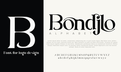 Bondjlo vector alphabet font for logo design