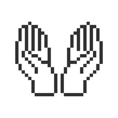Fototapeta premium human cute hand pixel art