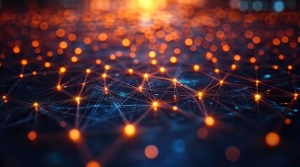 Fototapeta premium Illustration showcasing the concept of a network, visually representing the interconnectedness of modern communication.