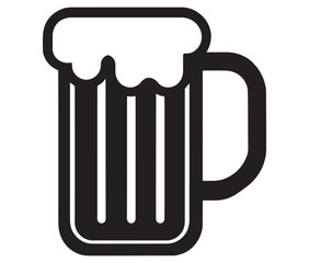 Beer mug icon, Beer mug silhouette, Elegant beer silhouette vector
