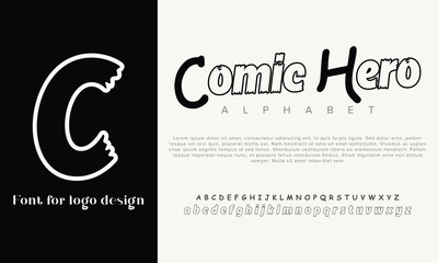 Comic vector alphabet font for logo design