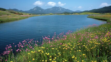 Beautiful and Fresh Landscape Background Picture - a captivating and serene visual. The beautiful and fresh landscape creates an enchanting and peaceful scene.