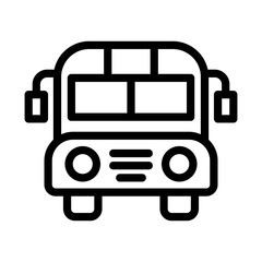 17 school bus line icon illustration vector graphic