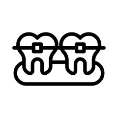 12 braces line icon illustration vector graphic