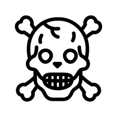 23 skull line icon illustration vector graphic