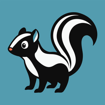 recommend clip art: Solid color Skunk animal vector design