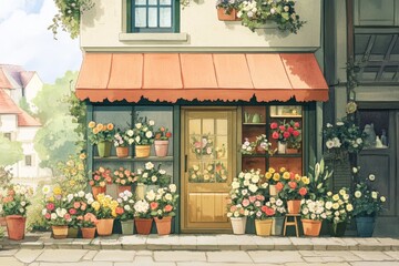 abstract of flower shop