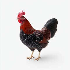 Fototapeta premium Koyram Red Junglefowl on a White Background