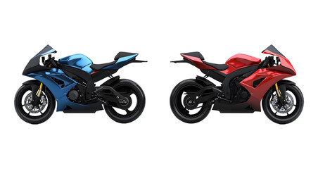 Obraz premium Set of motorbike isolated on transparent background. PNG