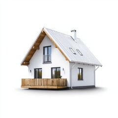 Modern White House with Balcony and Roof Design