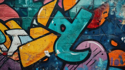 Vibrant Urban Graffiti Art on Wall Surface