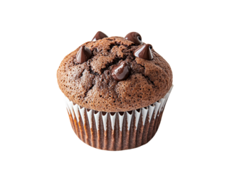 Decadent Chocolate Muffin Topped with Rich Chocolate Chunks for a Sweet Treat