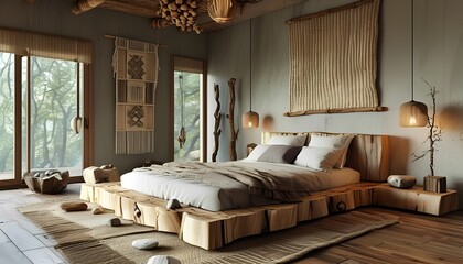 Modern Minimalist Bedroom with Natural Elements