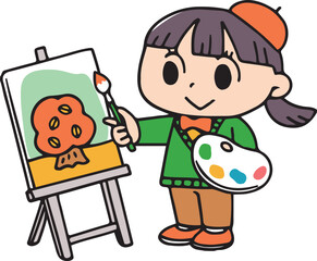 絵を描く女の子