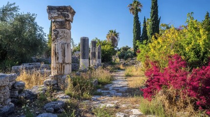Obraz premium Historical Asclepieion ruins, ancient hospital by Hippocrates in Kos
