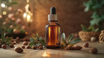 Dark Amber Bottle with Argan Oil Extract
