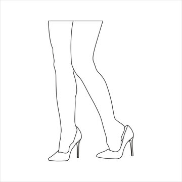line art legs high heels walking clip art preview