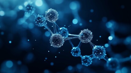 Obraz premium Digital Carbon Molecule Structure Visualization
