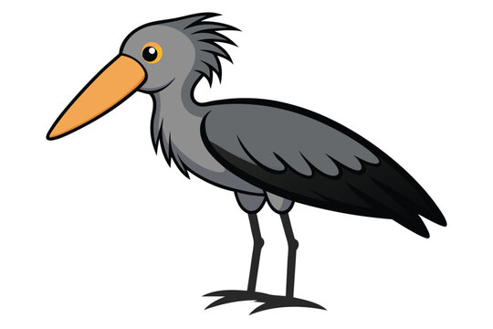 recommend clip art: Solid color Shoebill Stork animal vector design