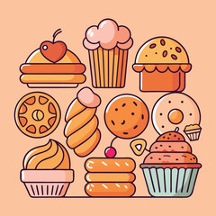 set of cupcakes