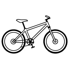 Fototapeta premium mountain bike line art vector illustration on a white background 