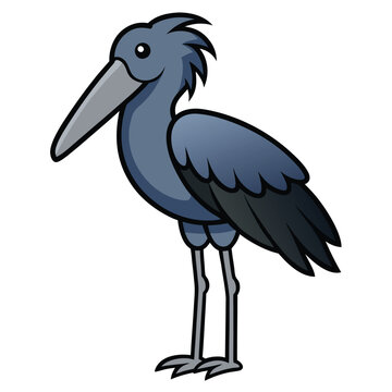 recommend clip art: Solid color Shoebill Stork animal vector design