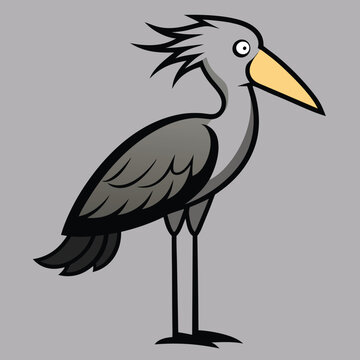 recommend clip art: Solid color Shoebill Stork animal vector design