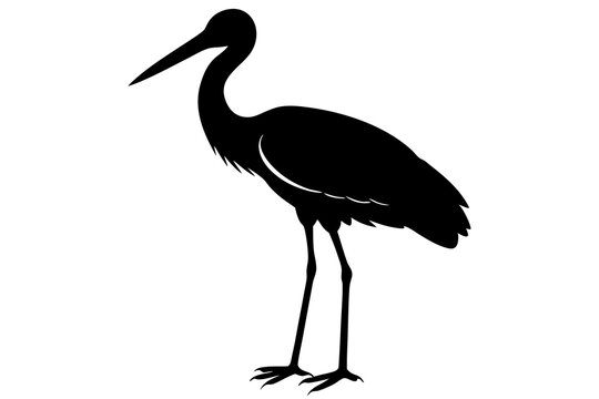 recommend clip art: Stork silhouette | vector silhouette illustration on white background