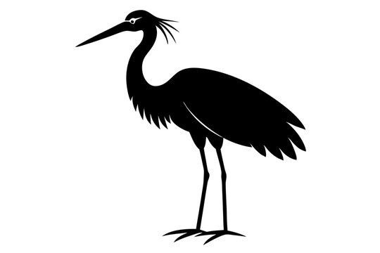 recommend clip art: Stork silhouette | vector silhouette illustration on white background