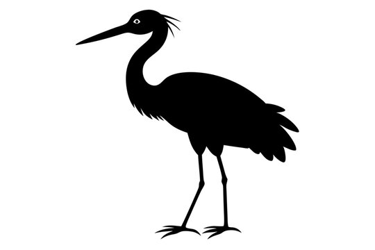 recommend clip art: Stork silhouette | vector silhouette illustration on white background
