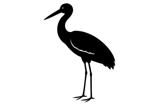 recommend clip art: Stork silhouette | vector silhouette illustration on white background