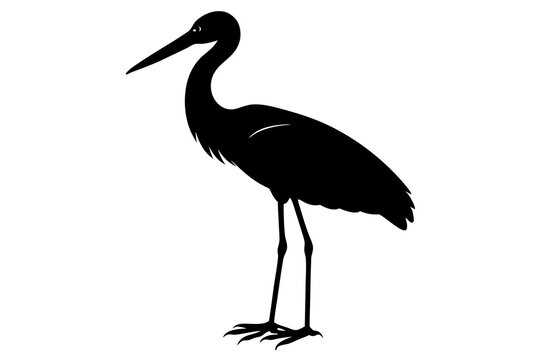 recommend clip art: Stork silhouette | vector silhouette illustration on white background