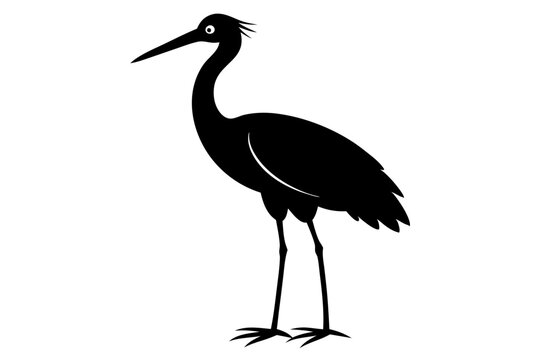 recommend clip art: Stork silhouette | vector silhouette illustration on white background