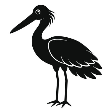 recommend clip art: Solid color Shoebill Stork animal vector design