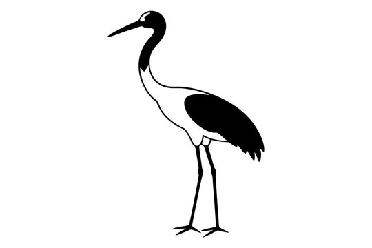 recommend clip art: Stork silhouette | vector silhouette illustration on white background