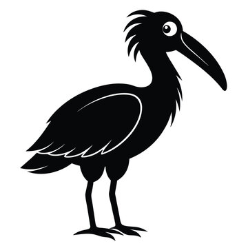 recommend clip art: Solid color Shoebill Stork animal vector design