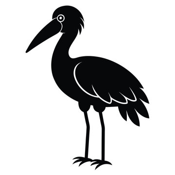 recommend clip art: Solid color Shoebill Stork animal vector design
